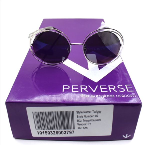 Perverse Twiggy Dark Clear UV Sunglasses NWT - Picture 2 of 7